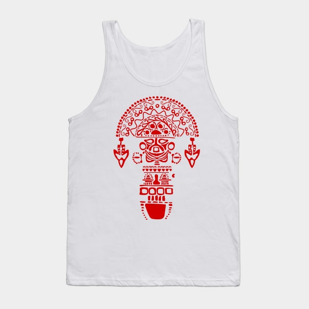 Peru - Tumi red design - Tribal art Tank Top by verde